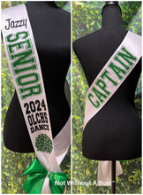 Load image into Gallery viewer, Pom Senior Sash - Wide Sash - Text On Back Customize Colors
