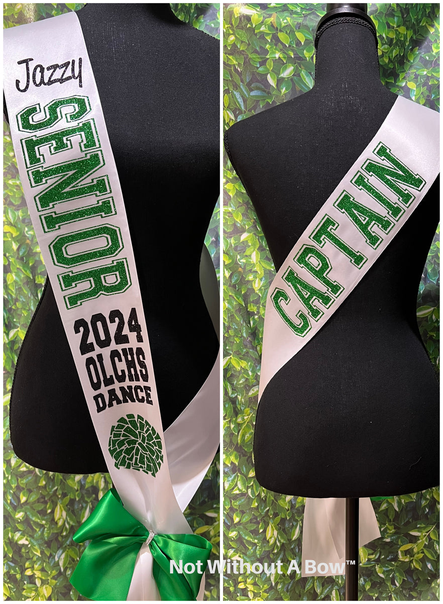 Senior Sash w/ Text On Back - Wide Sash - Customize Colors & Image ...