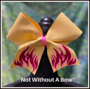 Flames Fire Glitter Cheer Bow | NWAB Exclusive