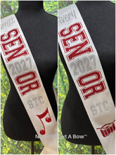 Load image into Gallery viewer, Band Chorus Music Senior 2027 Sash - Wide Sash - Customize Colors
