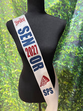 Load image into Gallery viewer, Cheer Senior Sash - Cheer Megaphone Senior Night Sash - Customize Colors
