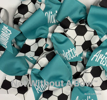 Load image into Gallery viewer, Soccer Bow Personalized  | Customize Colors
