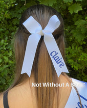 Load image into Gallery viewer, College Style Cheer Bow | Collegiate Style Bow | Single Side Text - Grosgrain
