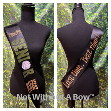Load image into Gallery viewer, Volleyball Senior Night Sash With Front &amp; Back Text -  Wide Sash - Customize Colors

