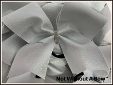 Load image into Gallery viewer, Cracked Ice Glitter Cheer Bow | White
