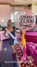 Load image into Gallery viewer, 21st Birthday Sash  - Cheers to 21 Years Birthday Sash -  Birthday Sash - Personalized Customize Colors &amp; Year INCLUDES glitter pin bow
