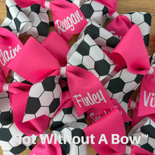 Load image into Gallery viewer, Soccer Bow Personalized  | Customize Colors
