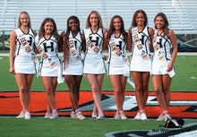 Load image into Gallery viewer, Outline Text Senior Sash  - Cheer Dance Basketball Soccer Drill Team Color guard  - Wide Sash - Customize Colors
