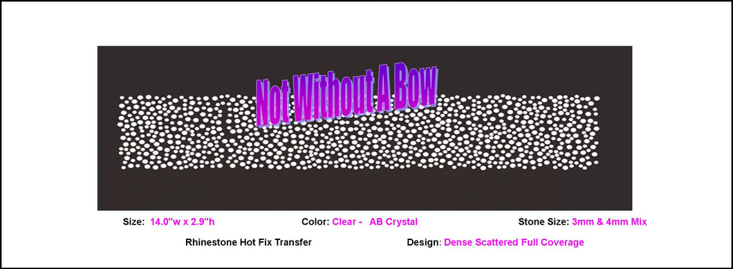 Dense Scattered Multi Size - Rhinestone Strips For Cheer Bows - Ready To Press - DIY Cheer Bow - 2.25, 3, 4 One Full Bow (sold set of 2) - Clear Stones
