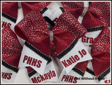 Load image into Gallery viewer, Personalized Intensity Bling Rhinestone Glitter Stripe Cheer Bow | NWAB Exclusive
