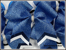Load image into Gallery viewer, Chevron Tail Glitter Cheer Bow
