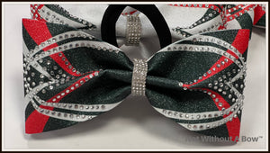 Tokyo Tailless 3" Rhinestone Glitter Sublimation Cheer Bow | Customize Colors