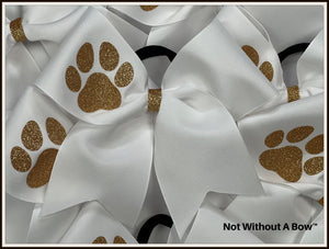 Paw Print Personalized Cheer Bow - Grosgrain