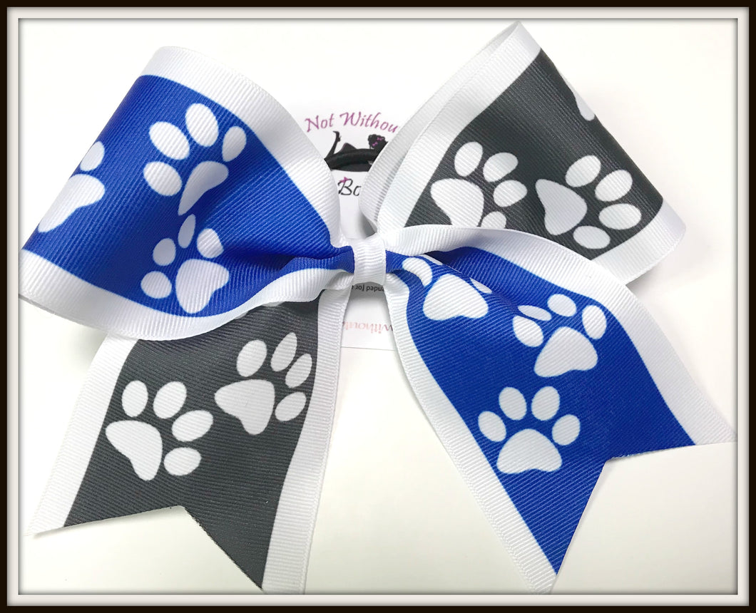 Paw Print Tick Tock Sublimation Cheer Bow | Customize Colors | NWAB Exclusive