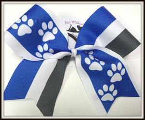 Paw Print Stripe Sublimation Softball Bow Cheer Bow | Customize Colors | NWAB Exclusive