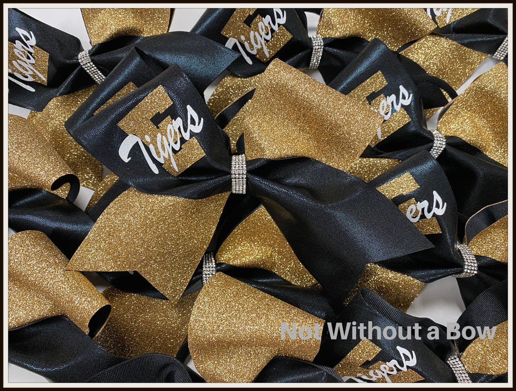 Personalized Tick Tock  Glitter Cheer Bow | NWAB Exclusive