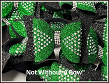 Load image into Gallery viewer, Mini Dolly Rhinestone Pigtail Bow - Glitter Double Layer Cheer Bow - Sold Individually

