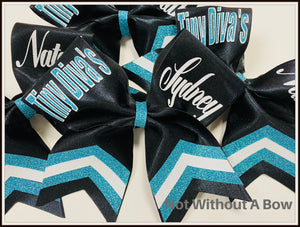 Personalized Chevron Tail Cheer Bow