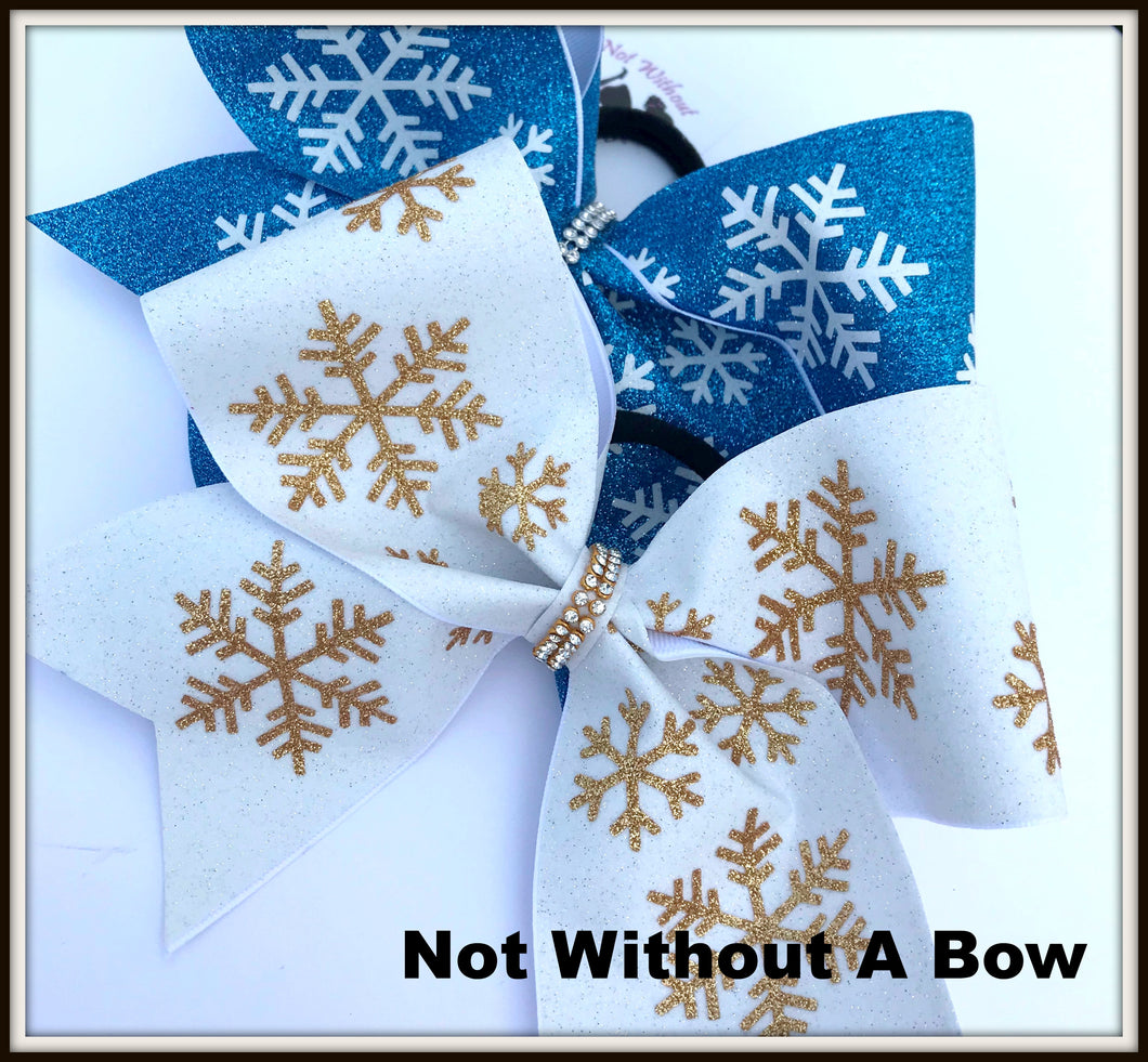 Snowflake Glitter Cheer Bow | NWAB Exclusive