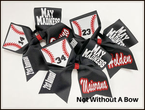 Softball Home Base Bow Personalized | Customize Colors