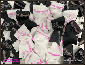 Softball Laces Bow Personalized | Customize Colors