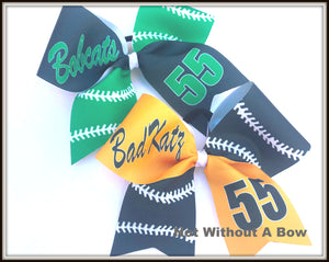 Sublimation Softball Bow Cheer Bow | Customize Colors Personalize | NWAB Exclusive