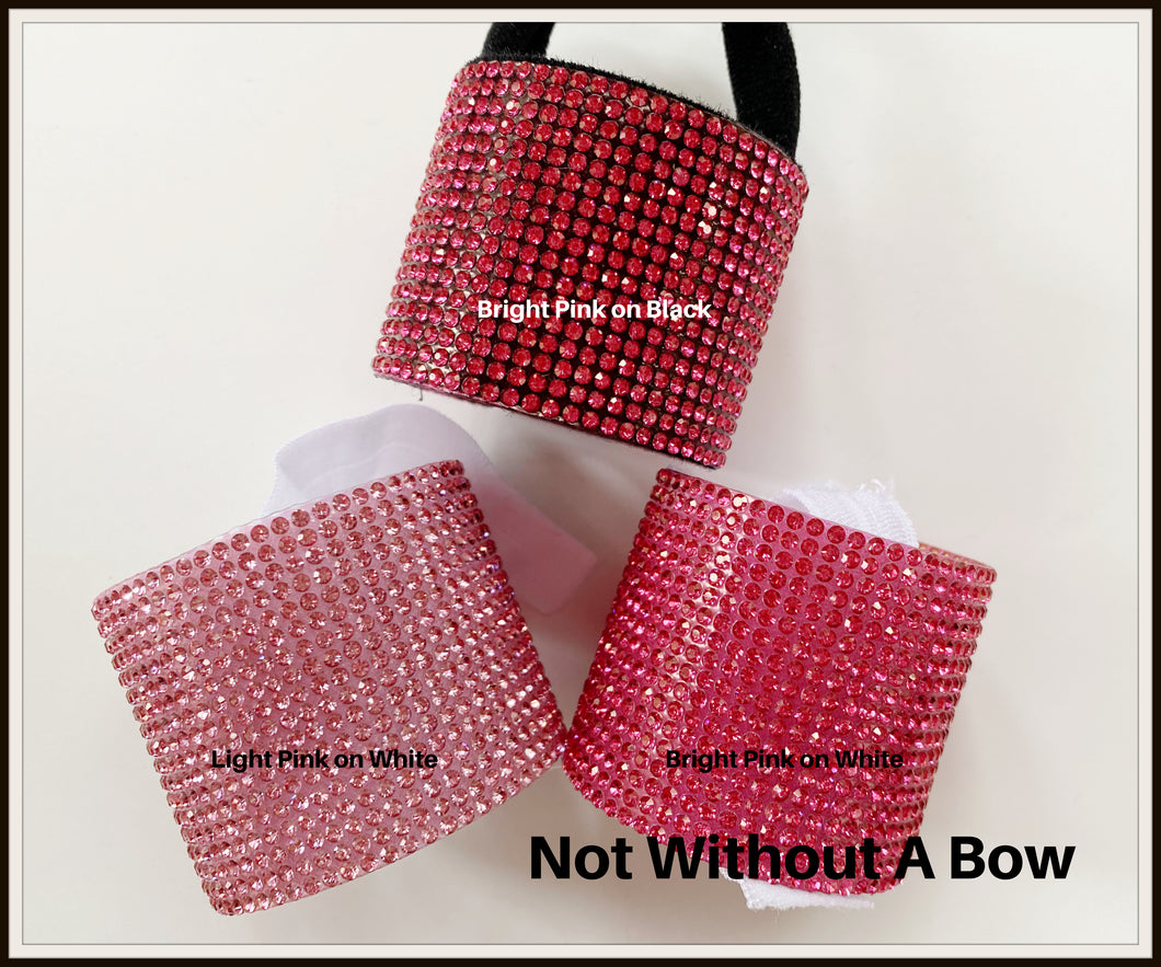 Pink Awareness Rhinestone PonyTail Cuff - Solid Color