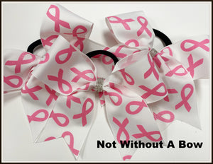 Pink Cancer Awareness Ribbon Cheer Bow - 2.25" Ribbon