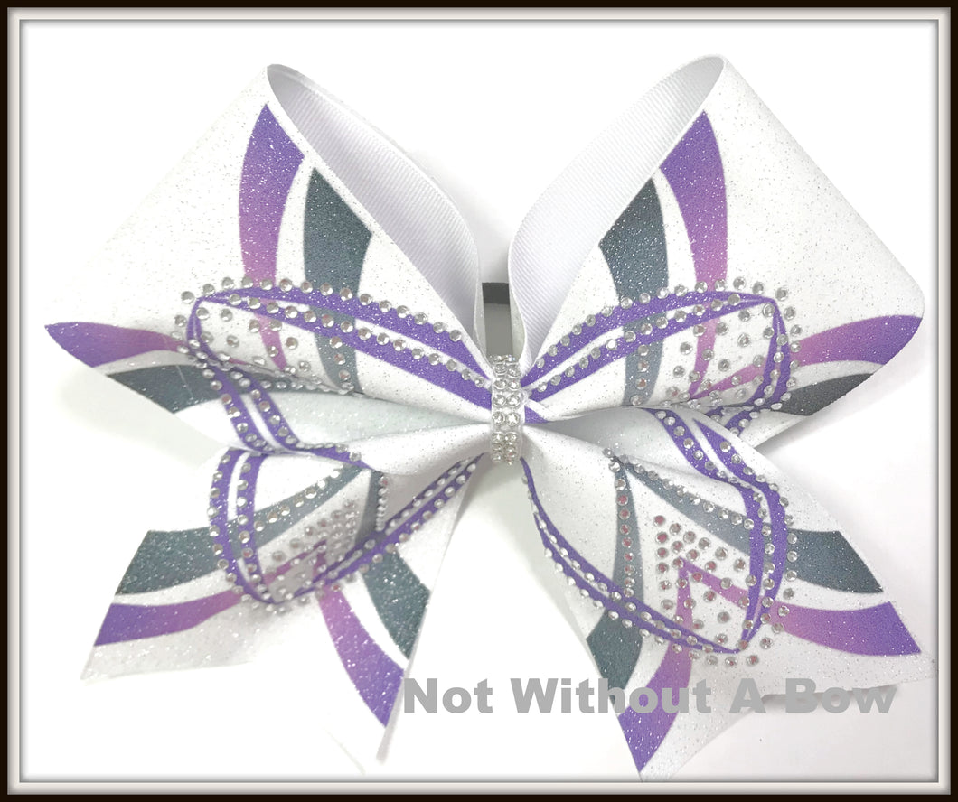 Ombre Tokyo Rhinestone Glitter Sublimation Cheer Bow | Customize Colors