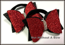 Load image into Gallery viewer, Pigtail Size - Mini Dolly Bow - Glitter Double Layer Cheer Bow - Sold Individually
