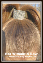 Load image into Gallery viewer, Pink Awareness Rhinestone PonyTail Cuff - Solid Color
