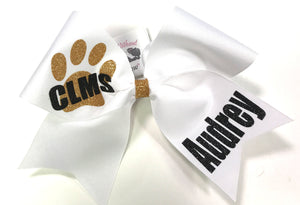 Paw Print Personalized & Team Cheer Bow