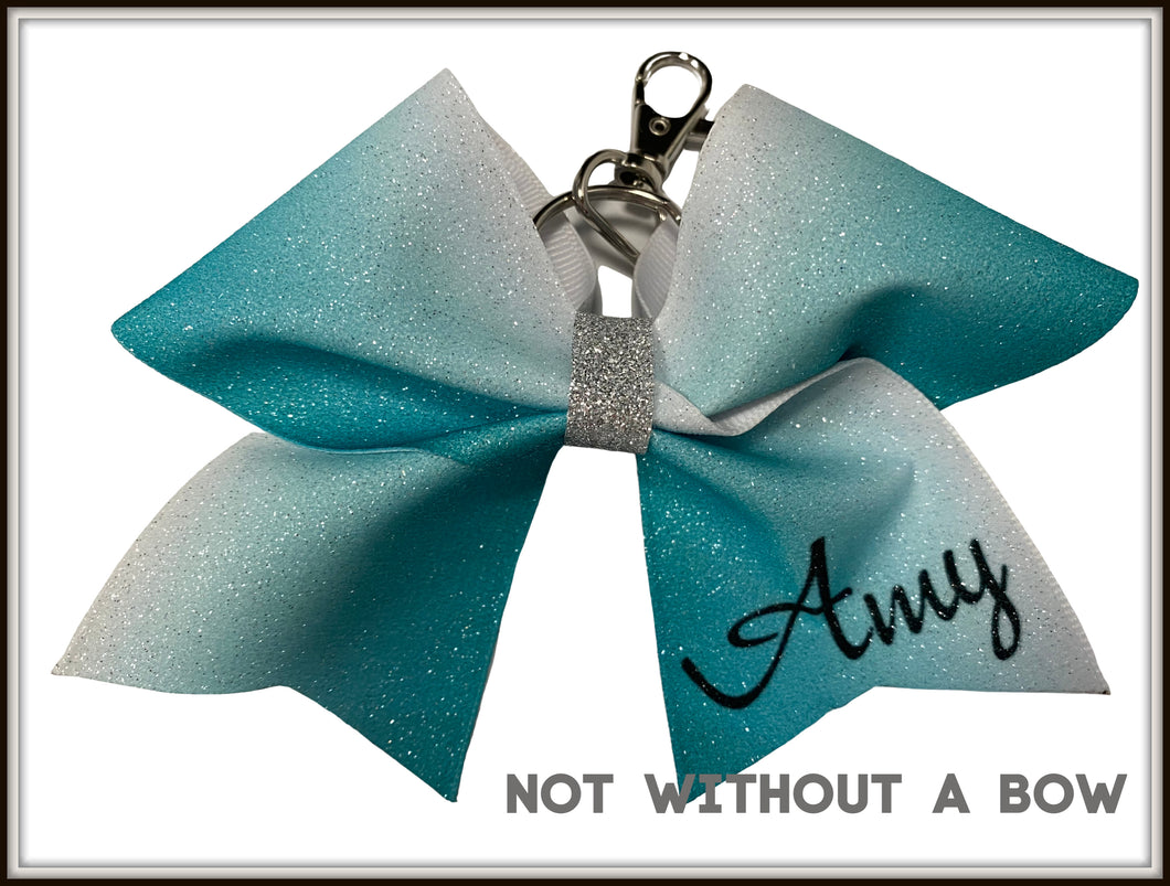 Key Chain Bow | Ombre Sublimation Glitter - Personalized Mini Cheer Bow | Customize Colors
