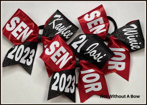 Senior Cheer Bow - Senior Softball Bow - Glitter Graduation Year Bow  |  NWAB Exclusive