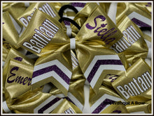 Load image into Gallery viewer, Personalized Chevron Tail Cheer Bow
