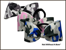 Load image into Gallery viewer, Camouflage Tailless Sublimation Bow Cheer Bow | Customize Colors | NWAB Exclusive
