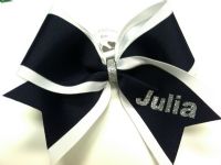 Load image into Gallery viewer, Double Layer Grosgrain Personalized Cheer Bow | Customize Colors
