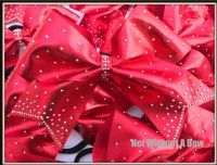 Rhinestone Gradient Tail Cheer Bow - Clear or AB Crystal