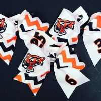 Tiger Chevron Sublimation Softball Bow Cheer Bow |  Personalize | NWAB Exclusive